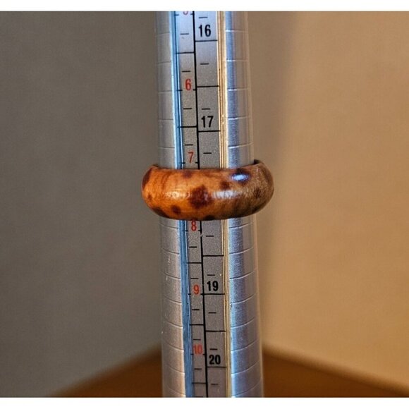 Size 7.5 Real Wood Unisex Ring Handcrafted Matte Finish Minimalist Jewelry - Picture 1 of 2
